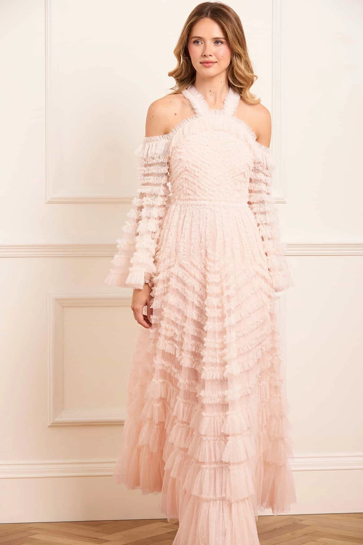 La Vie En Rose Off-Shoulder Gown High-waist