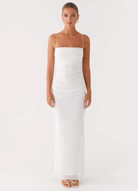 Paxton Beaded Maxi Dress - White