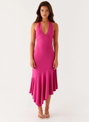 Perdita Midi Dress - Fuchsia