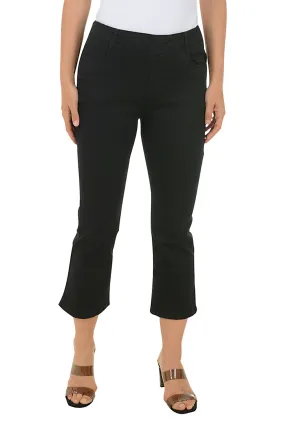 Black Sparkle Buttons Denim Crop Pant AbrasionGuardTape Minimal Style