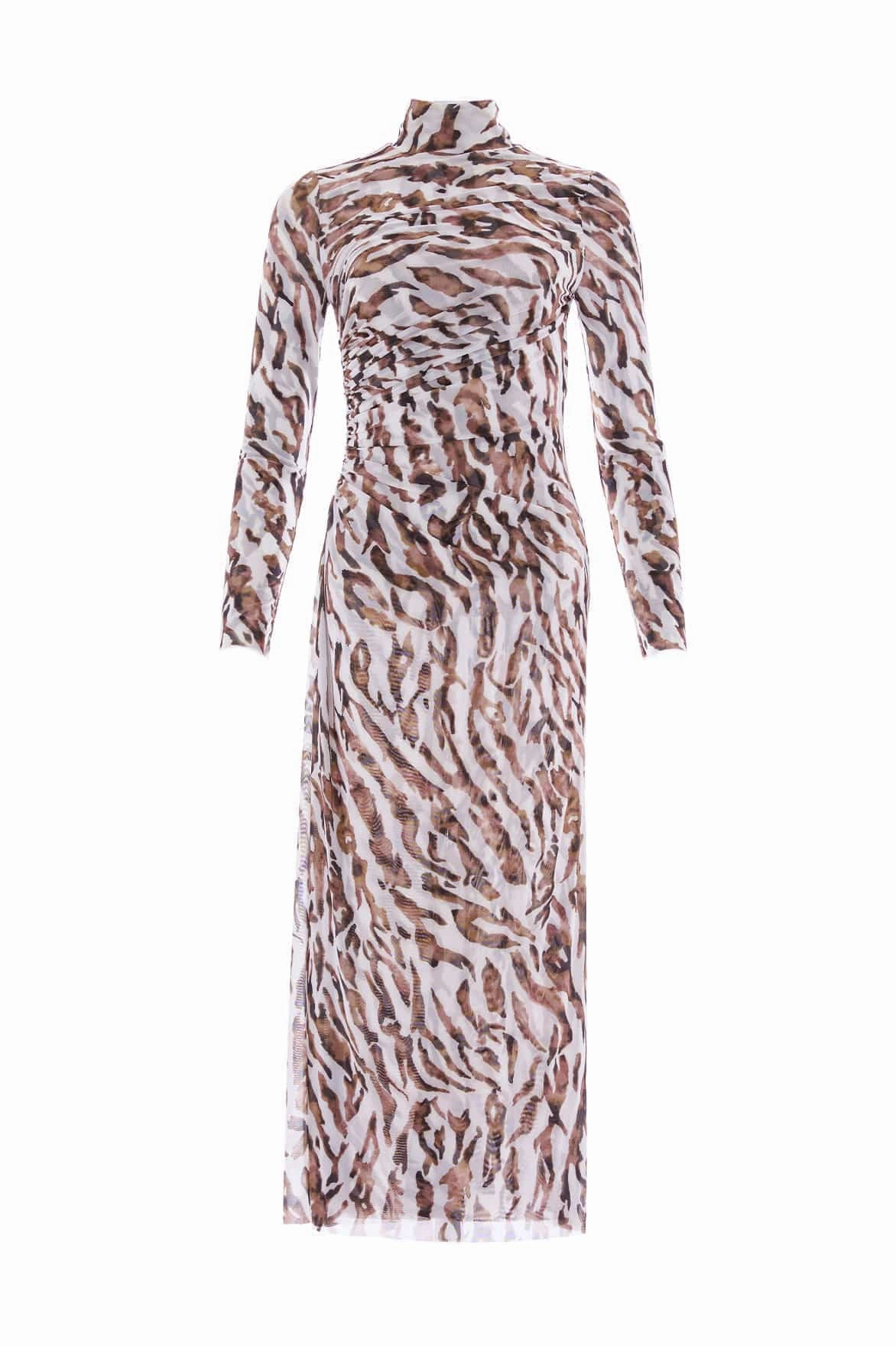 Beach Moment Zebra Turtleneck Ankle Gown