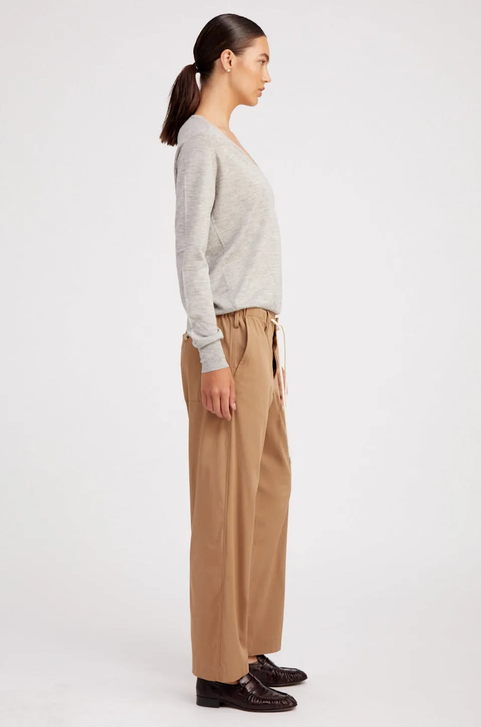 Smart Design OrganicCottonBlend Khaki Drawstring Trousers