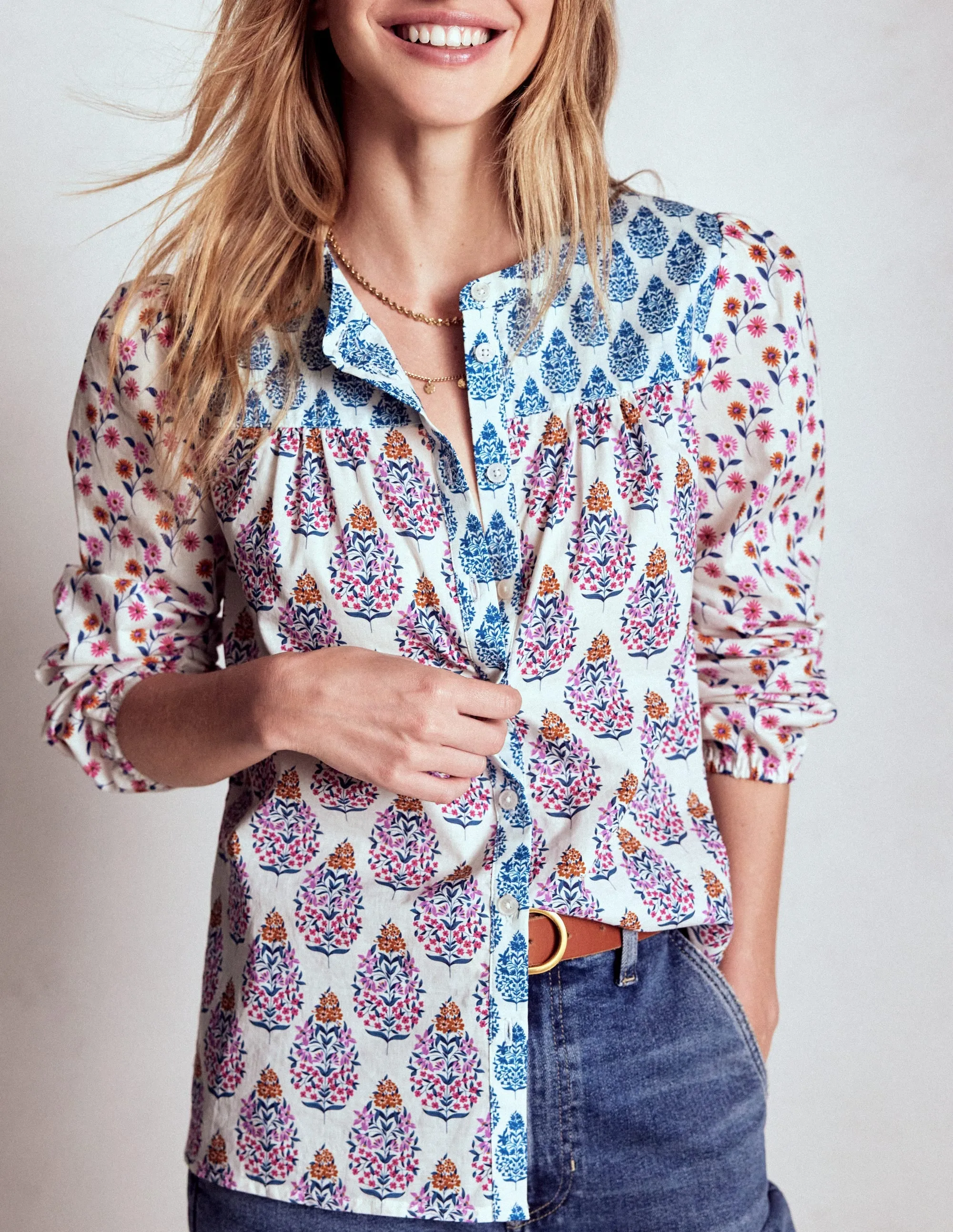 HighDensity Knit Corrine Cotton Top-Multi, Wildflower Bouquet