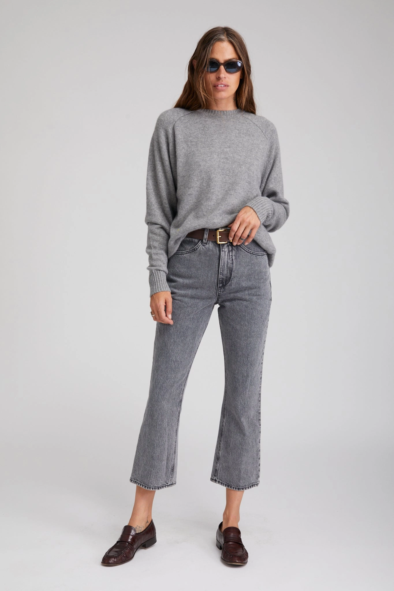 Elegant Cut MultiPocket Frida Crop Flare Denim