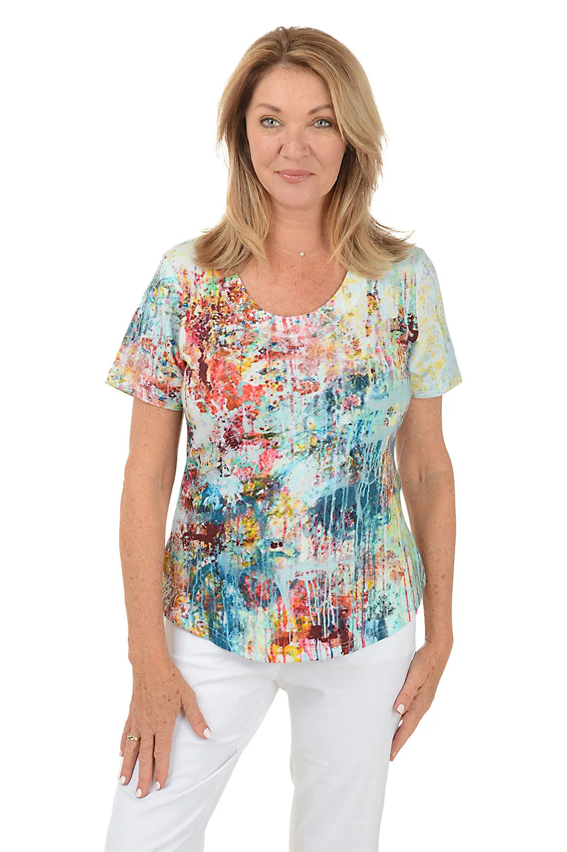 Ultraviolet Protection Finish StretchTechnology Petite Alina Short Sleeve Tee