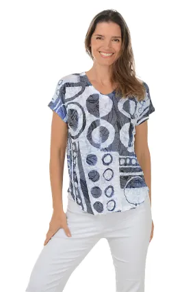 CrewNeck Petite Dottie Crushed Short Sleeve Knit Top