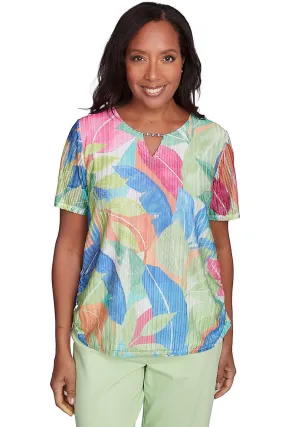 Petite Parrot Cay Tropical Mesh Top Comfortable clothing