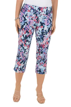 Sporty Chic Chill Style Petite Ruby Orchids Pull-On Crop Pant