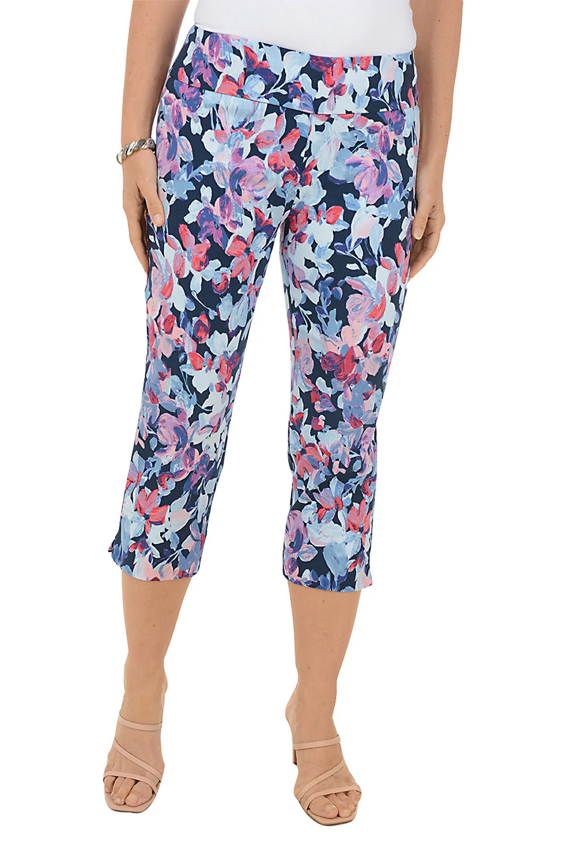 Petite Ruby Orchids Pull-On Crop Pant Flexible Movement