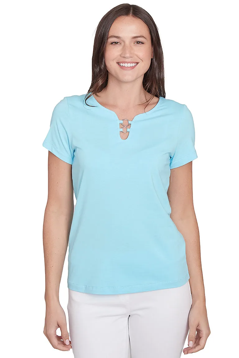 Airy Mesh Lining UltraSoft Lining Petite Spring Thing Double Ring Neck Tee