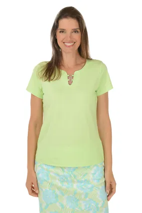 Fashion Blouse Petite Spring Thing Double Ring Neck Tee