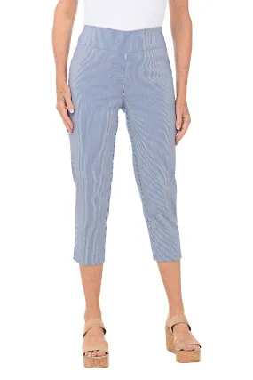 Flattering Comfort Wear Secure fit Petite Striped Pull-On Capri Pant