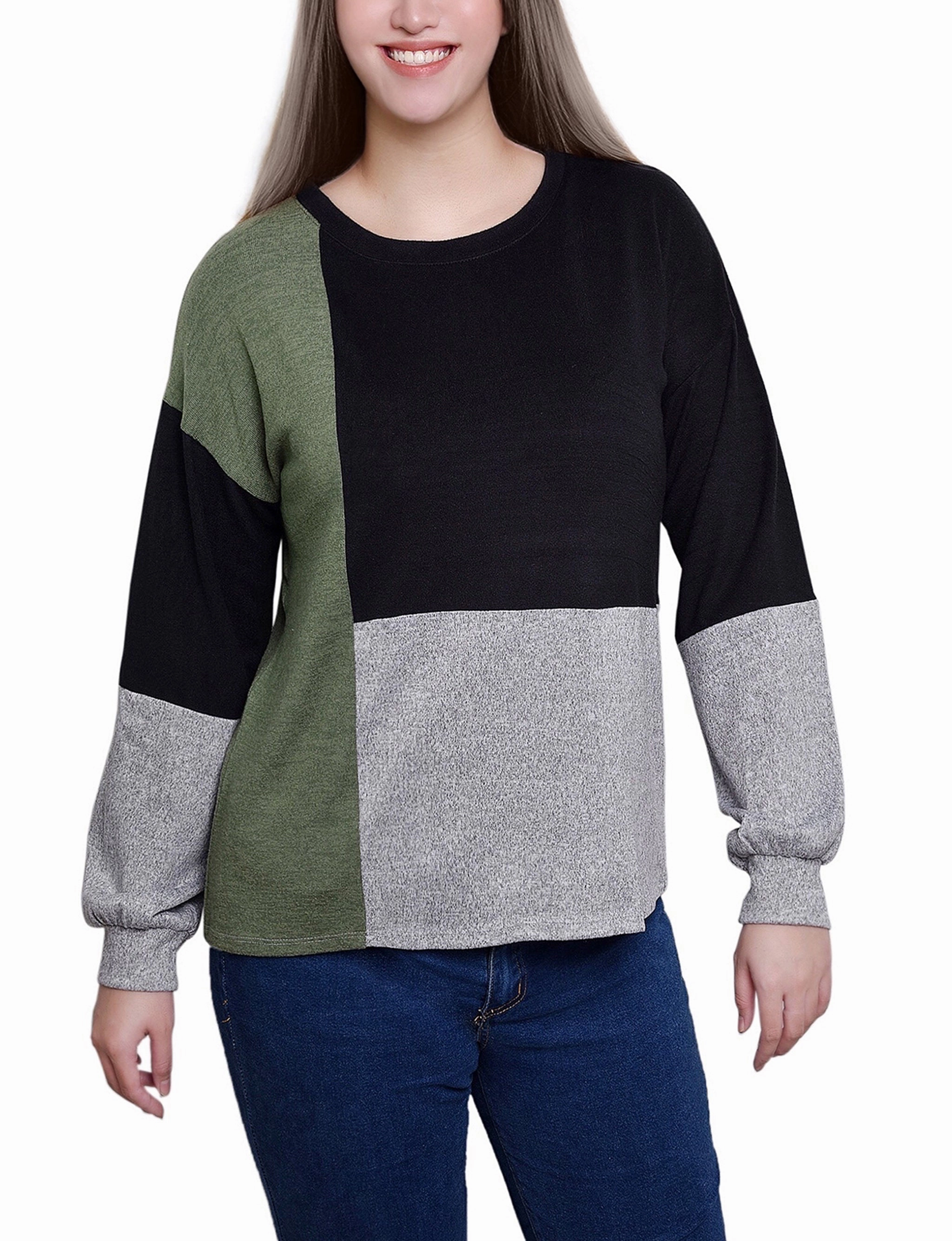 All Season Wear Fabric NonToxicCoating Petite Color-Blocked Top