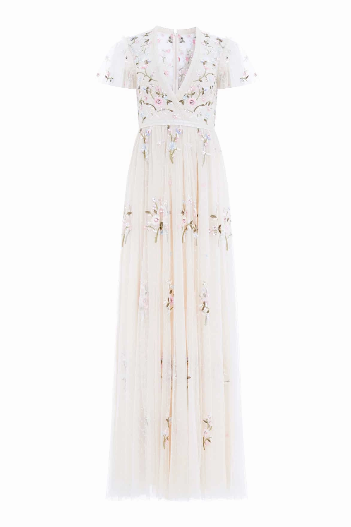 Balloon-Sleeve Free Shape Petunia Cap Sleeve Gown