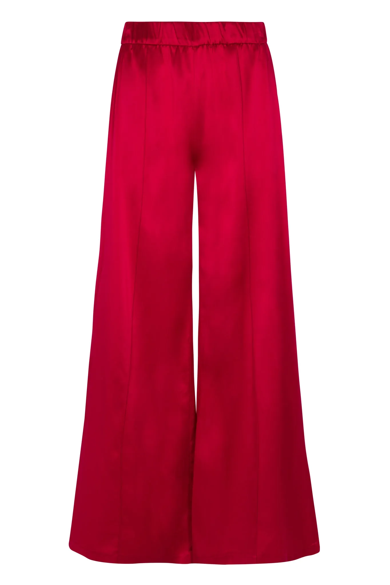 Scarlet Silk Wide Leg Pintuck Pants Essential Wearable