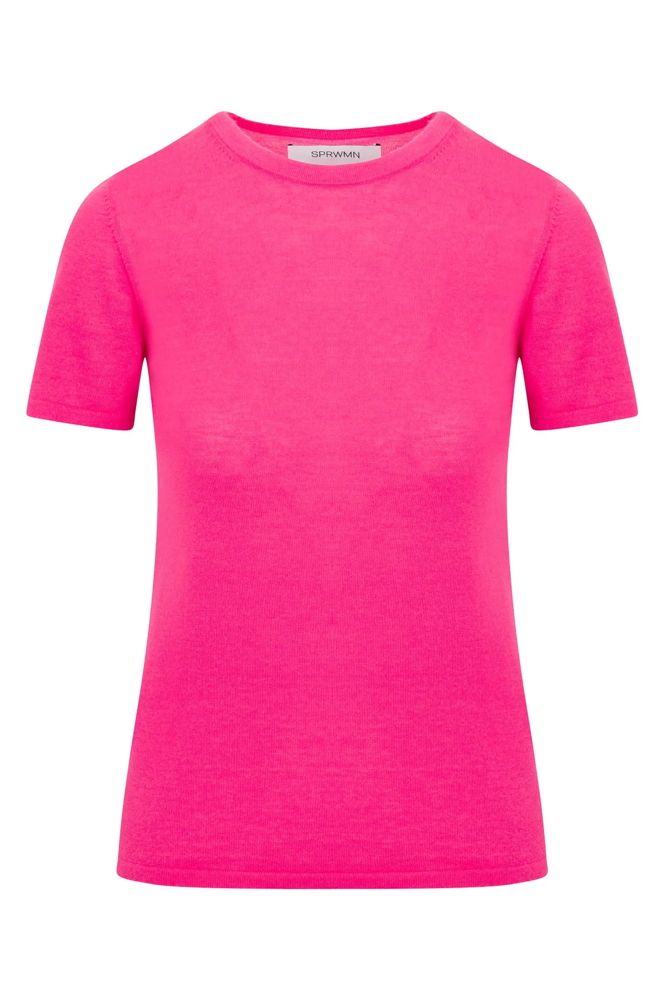 SeamlessKnitConstruction Pink Ultra Fine Cashmere Tee