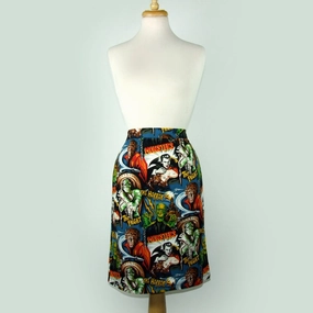 Pinup Hollywood Monsters Pencil Skirt #S-PP712 Ankle length Contrast Stitching