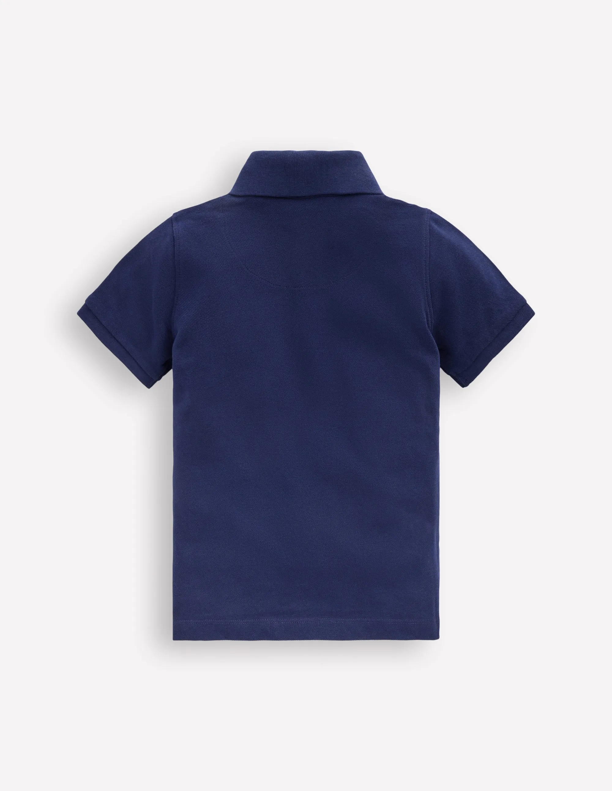 Flatlock Seam Technique ReinforcedShoulders Piqu Polo Shirt-College Navy