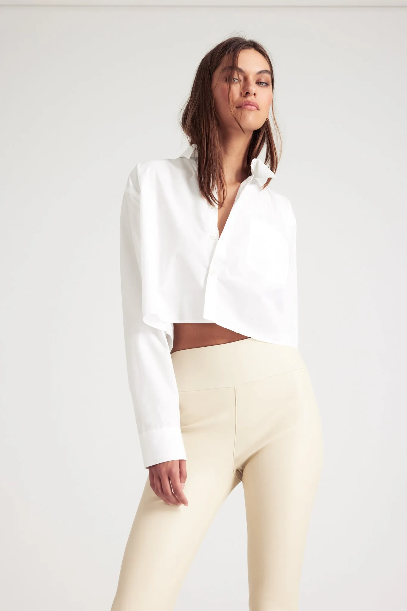 Chic Cardigan Formal Tank White Cropped Button Down