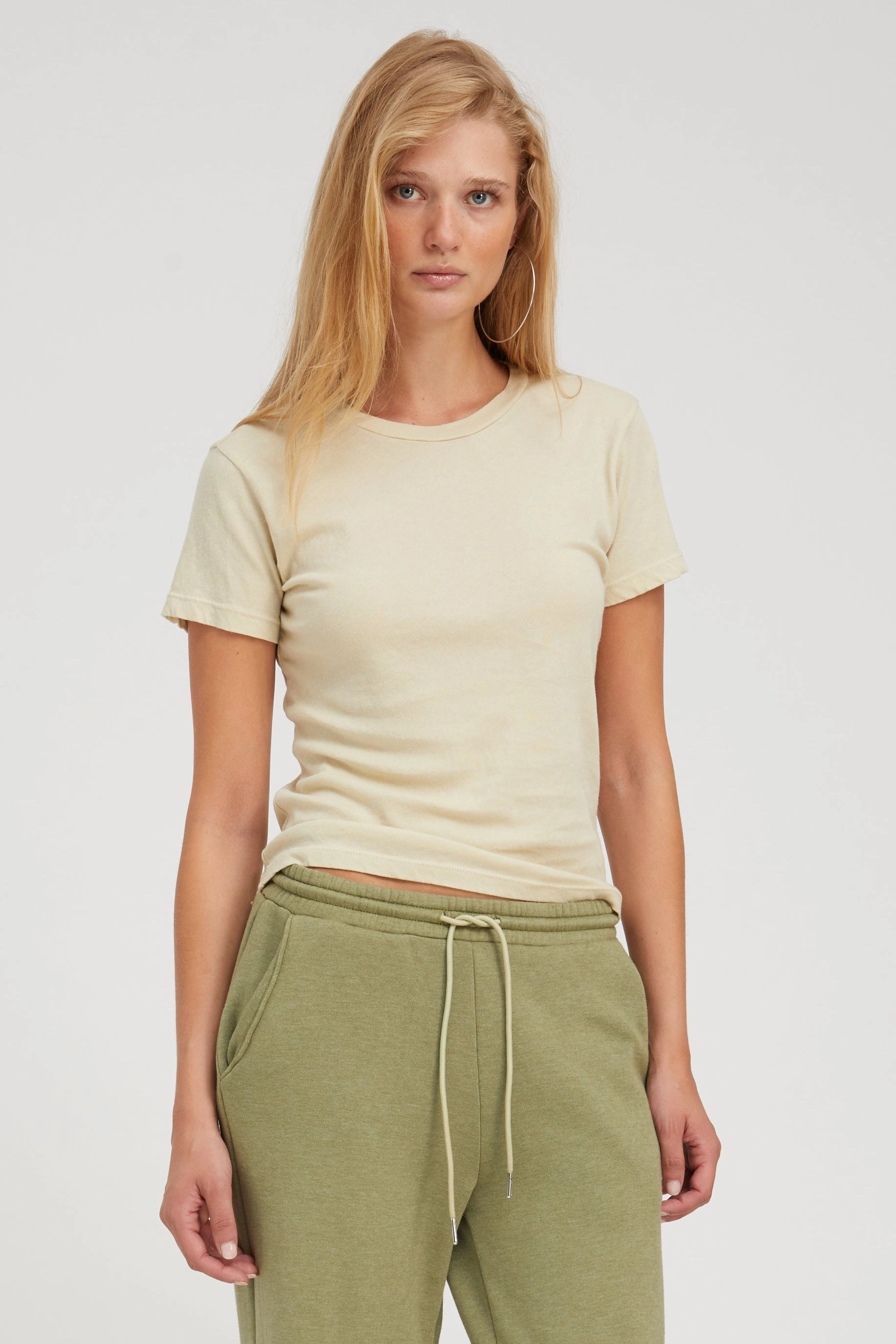 DurableWeave Ribbed Hemline Pistachio Cotton Baby Tee