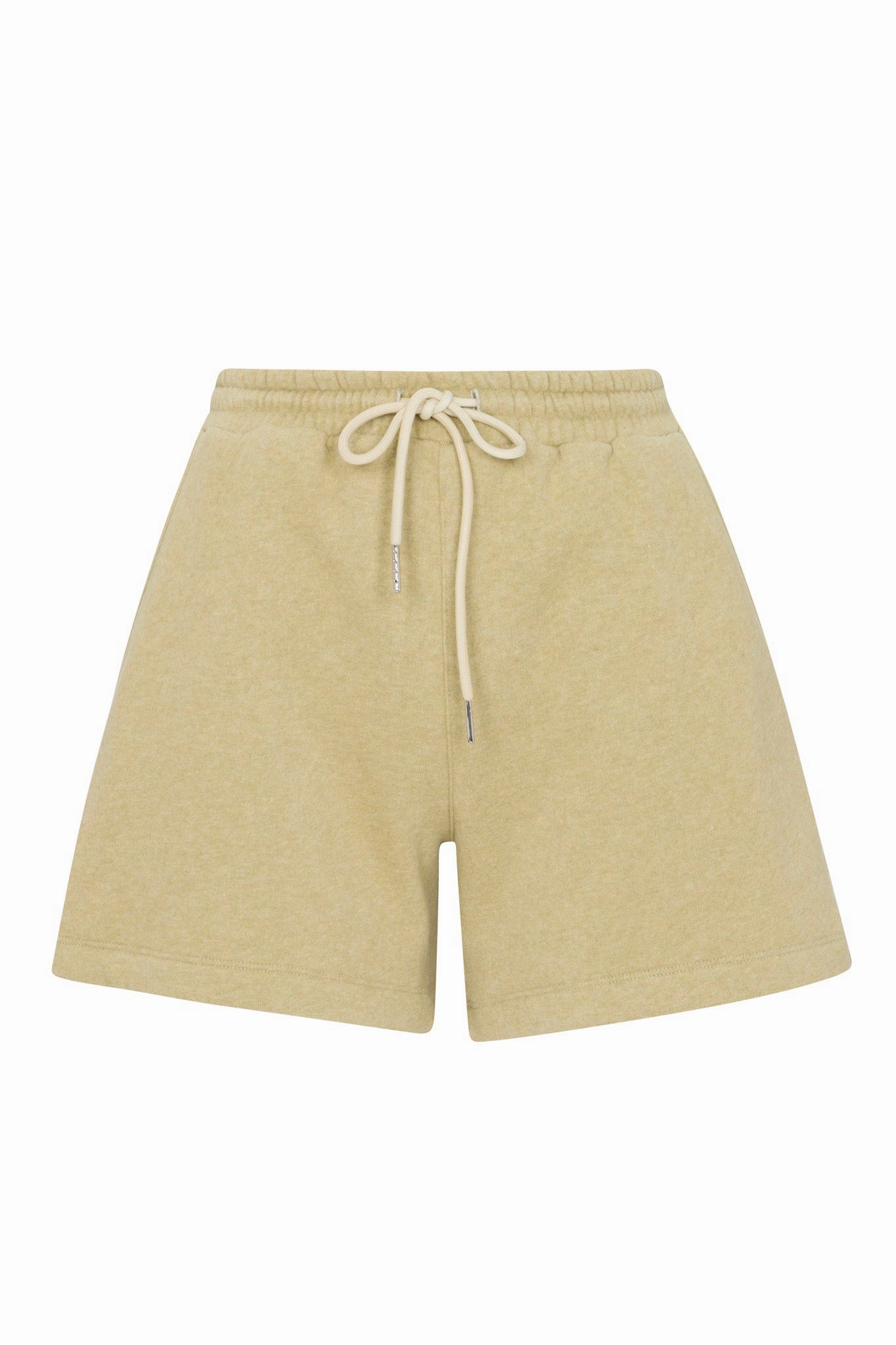 Pistachio Melange Sweatshorts Layered Panel Design RibbedCuff