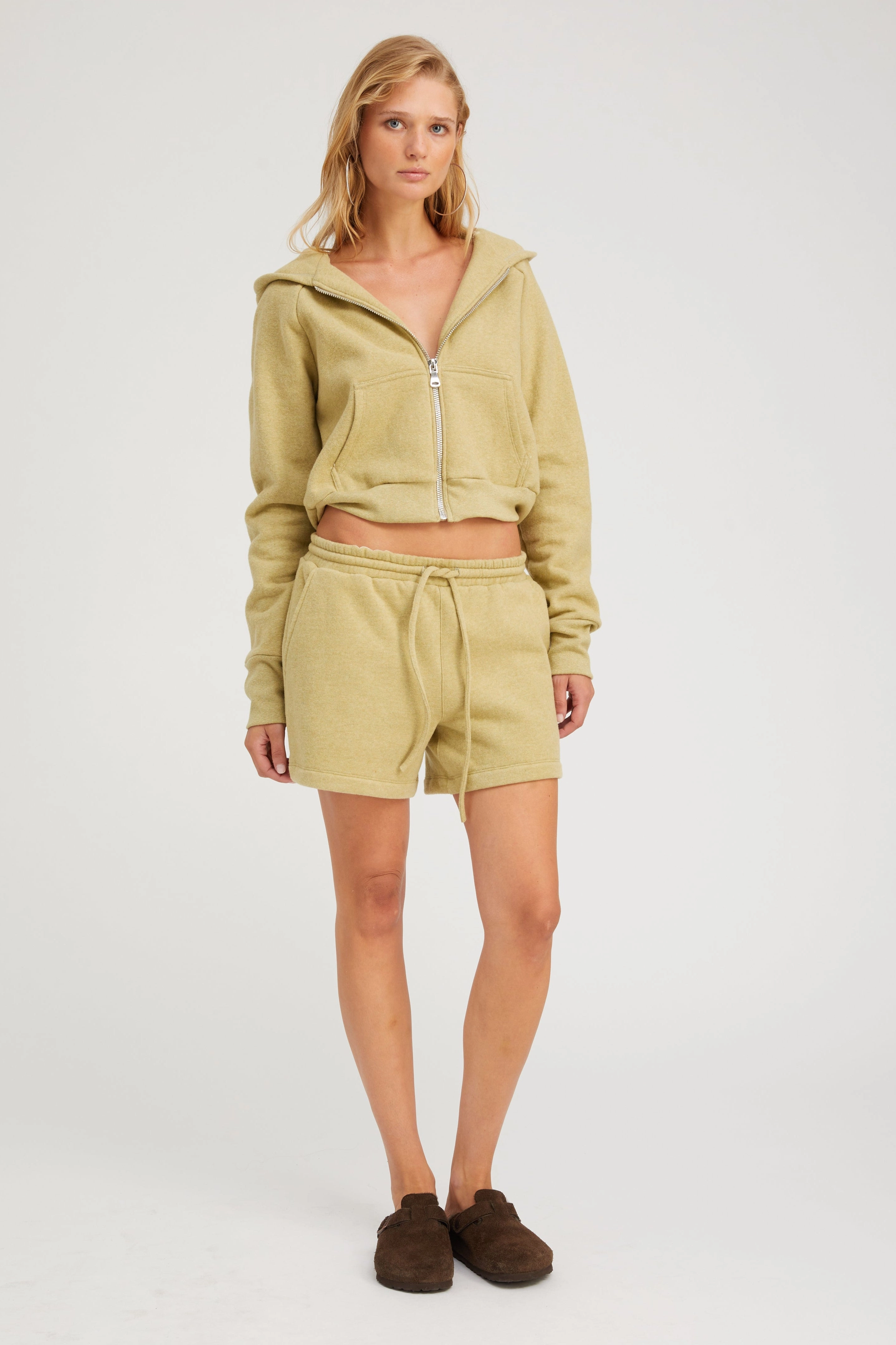 FlexibleCollarStructure Pistachio Melange Sweatshorts