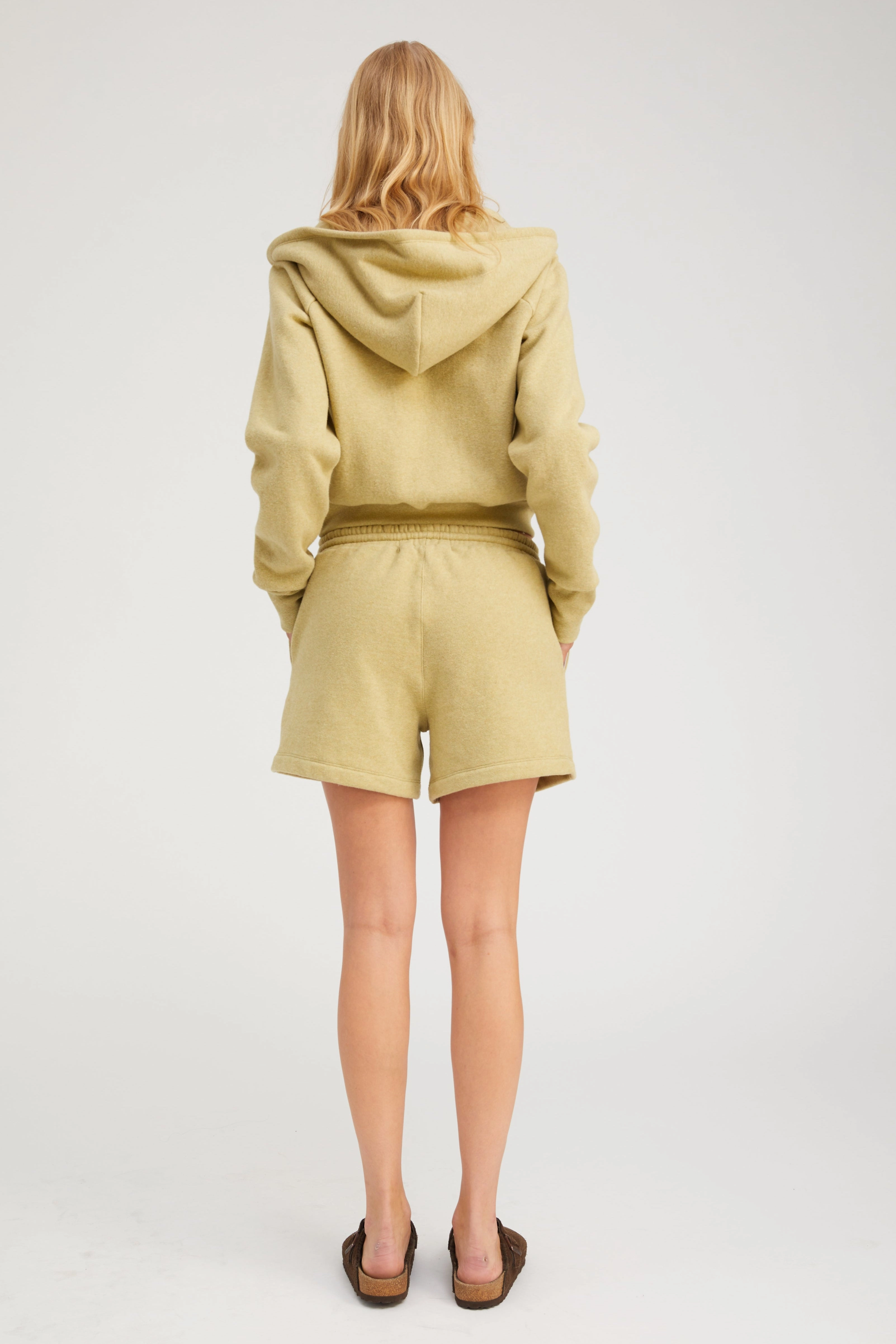 Pistachio Melange Sweatshorts Tencel Blend Fabric