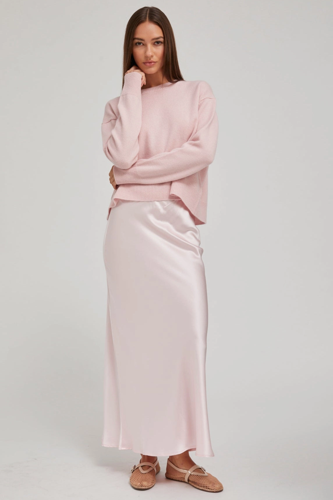 Convertible Collar Pixie Cashmere Boxy Sweater