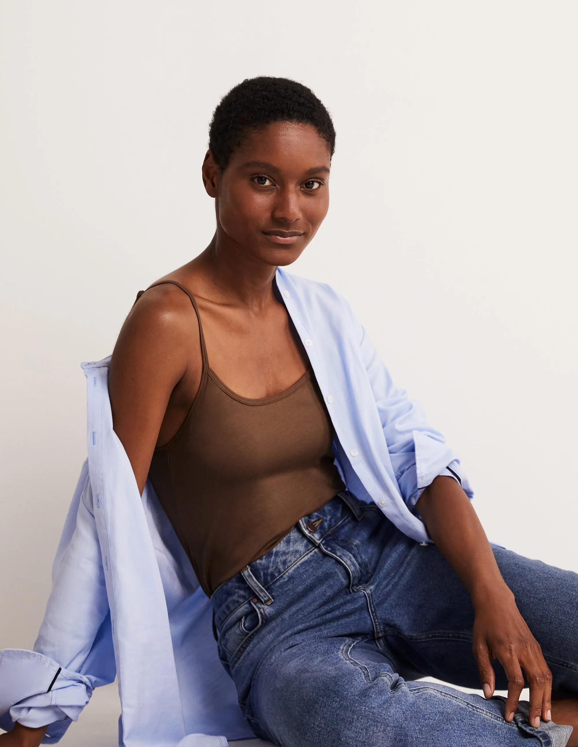 FlexFit Technology Thermal Insulation Tech Plain Cami Top-Deep Brown