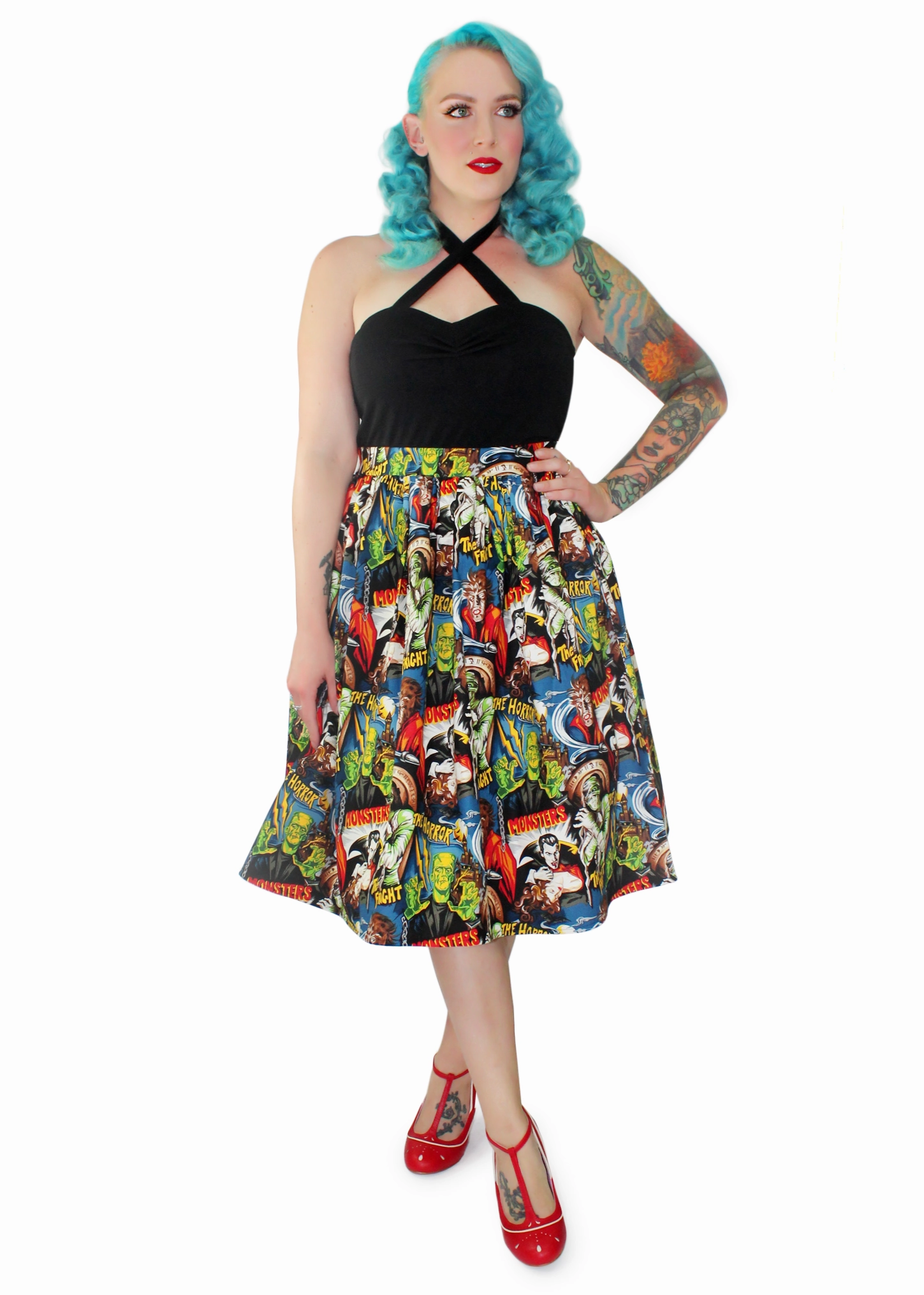 Pleated Circle Skirt - Hollywood Monster #HPCSM Fitted Cut