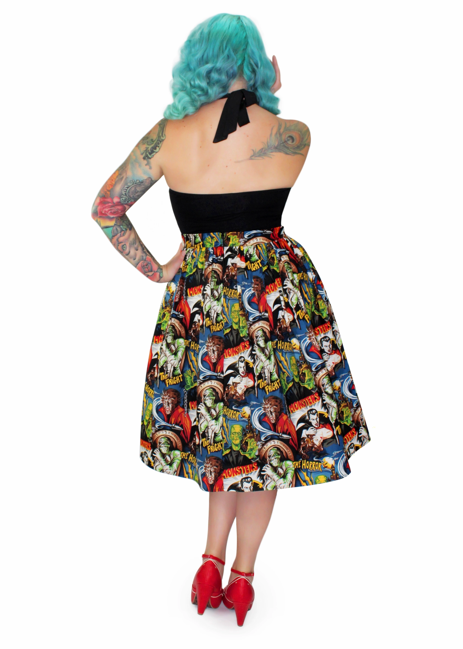 Maxi length Pleated Circle Skirt - Hollywood Monster #HPCSM