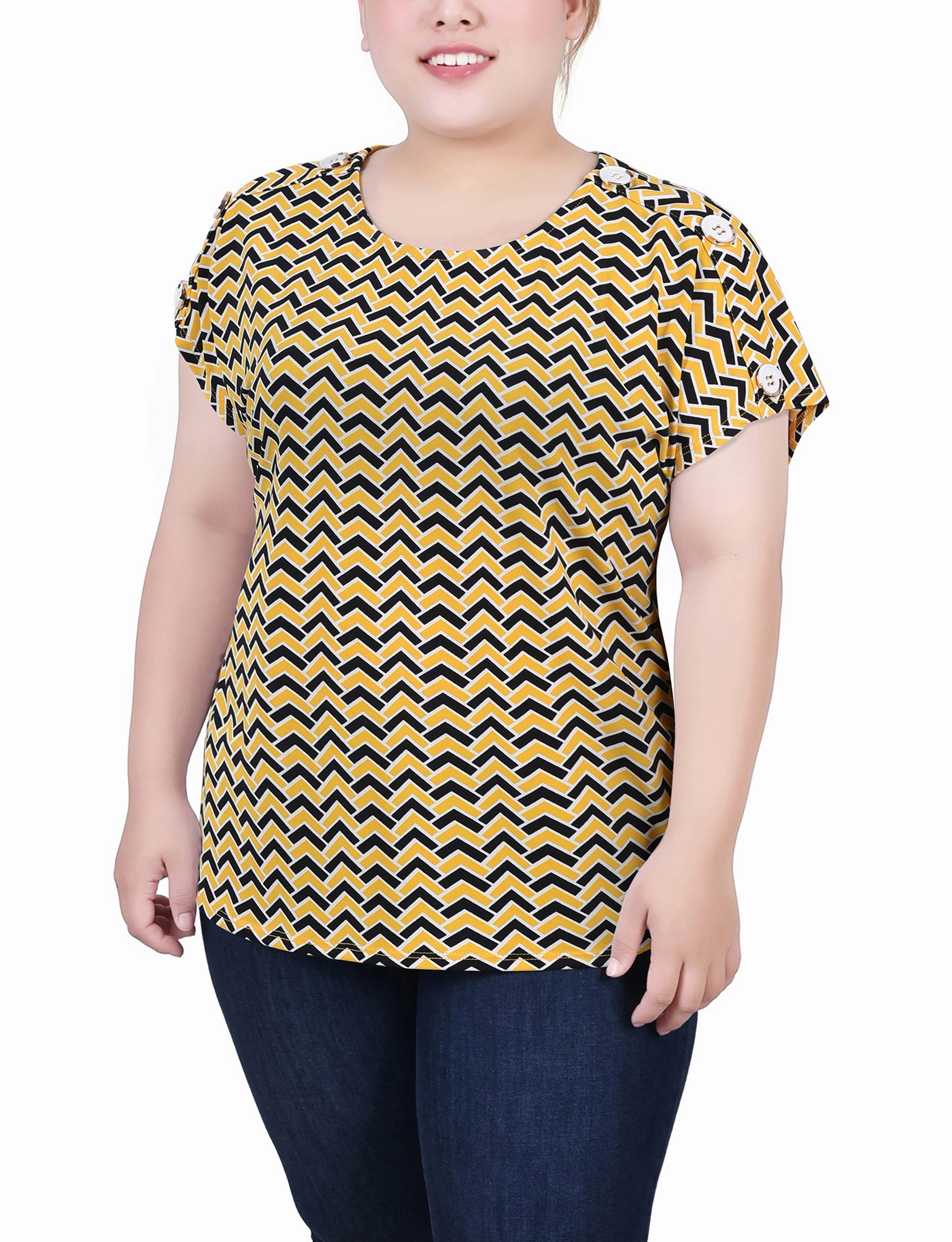 Drop Shoulder Plus Size Short Extended Sleeve Top