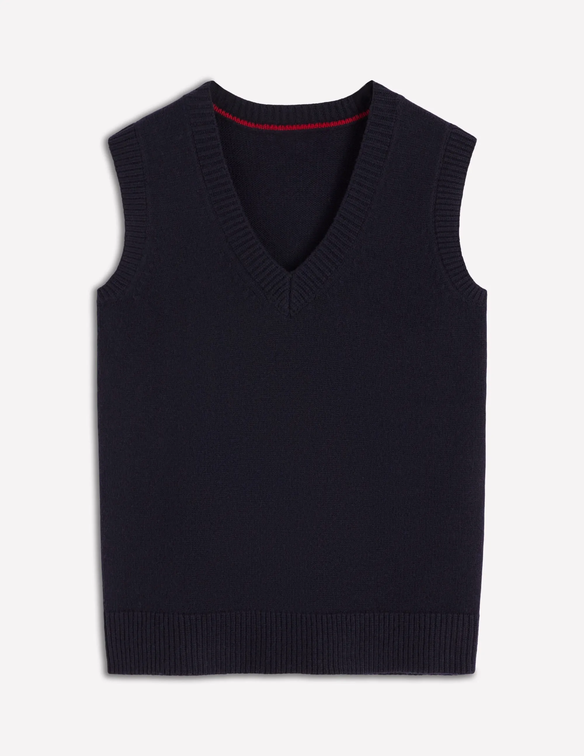 Autumn Ready Marion Merino V-Neck Tank-Navy