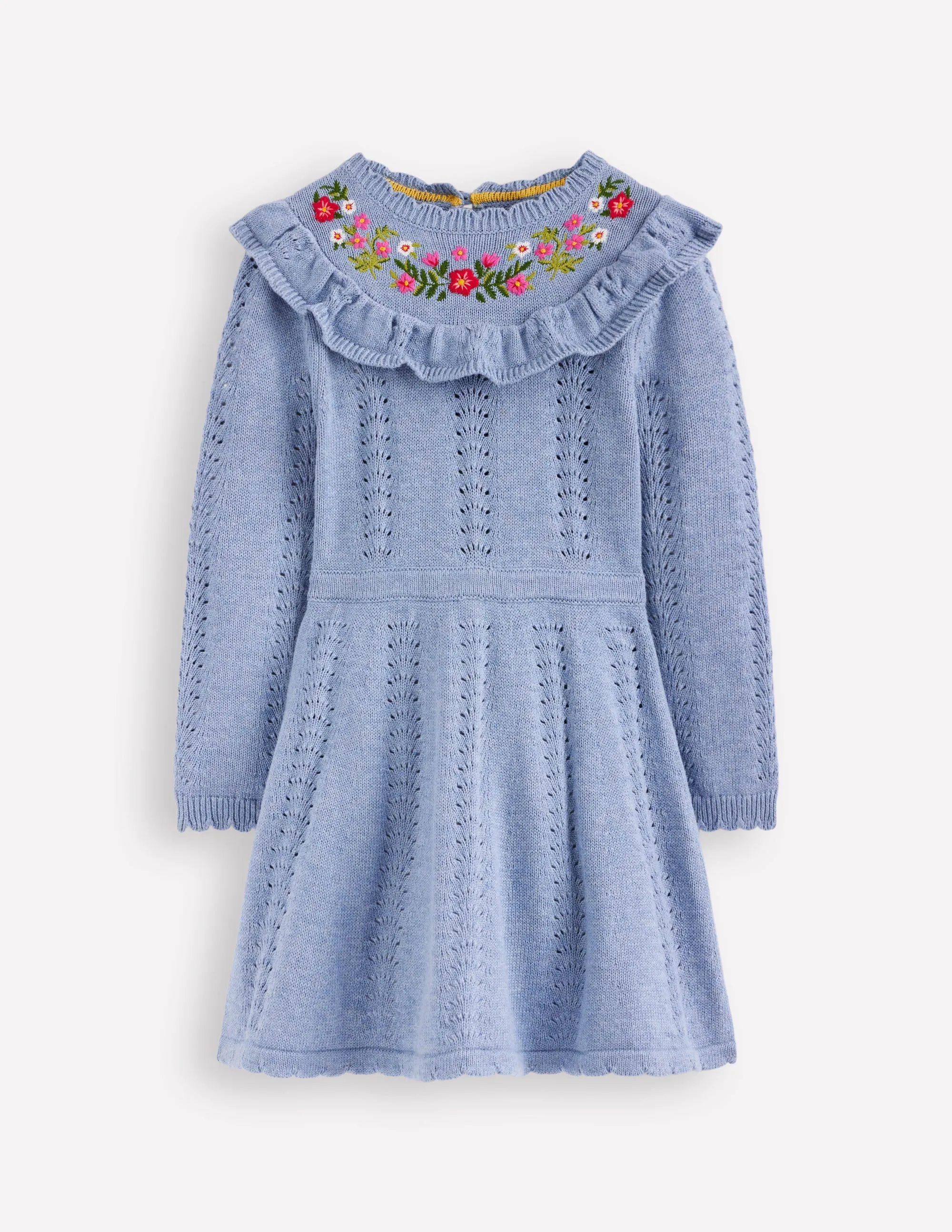 Cozy Comfort Pointelle Knitted Dress-Glacier Lake Marl