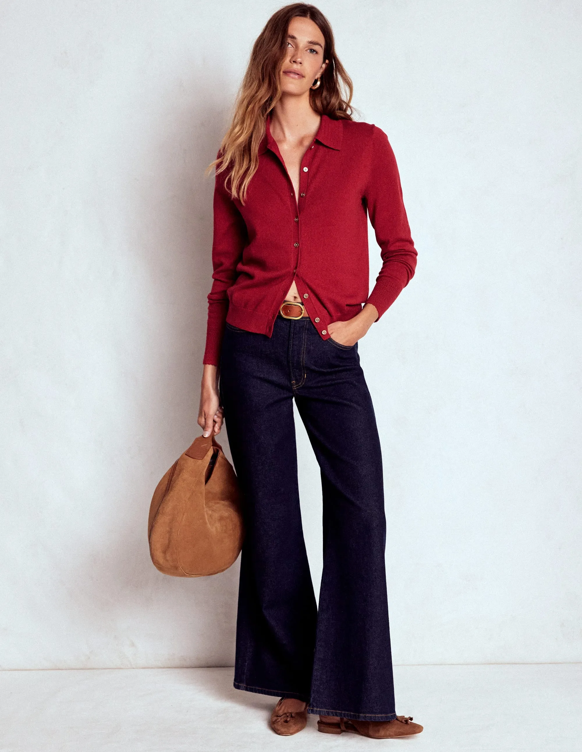 Briony Stitch Cardigan-Red Liquorice Flexible Knit Construction Breezy Day