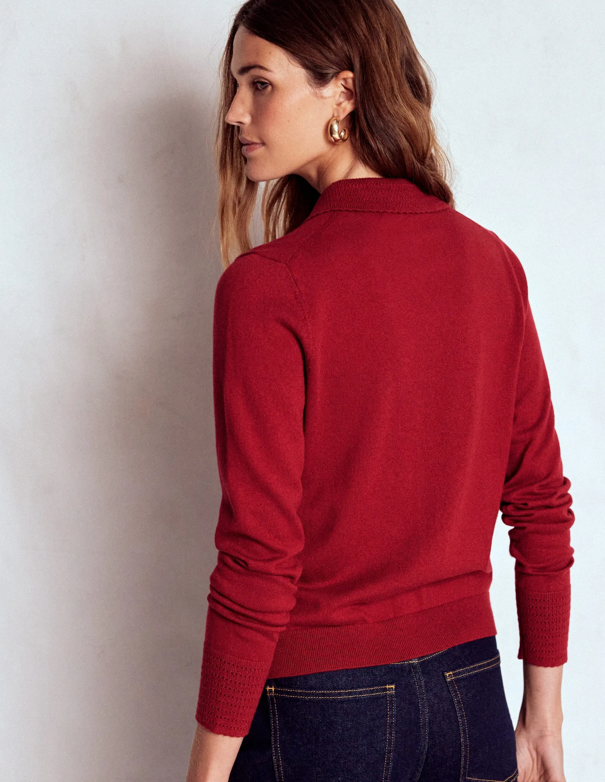Briony Stitch Cardigan-Red Liquorice AntiStatic Yarn All Time