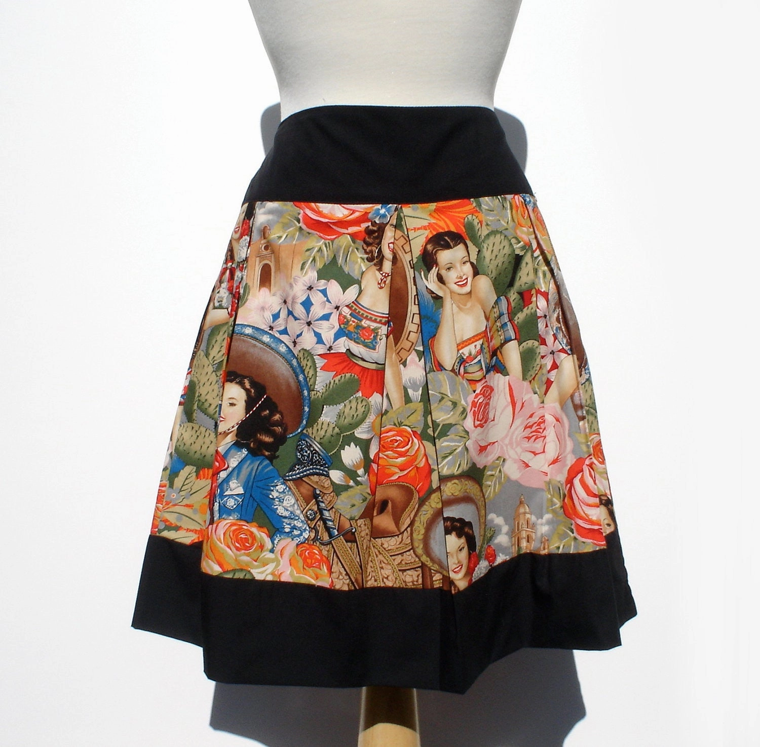 "Riding Shotgun" Mexican Senoritas Skirt #S-RS721 Airy Feel