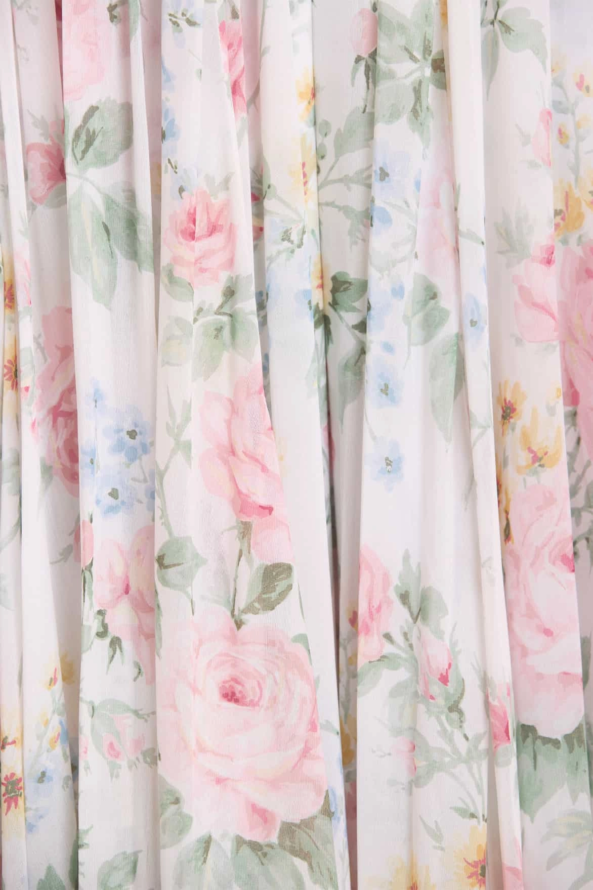 Smart Fabric Refined Aesthetic Pompadour Garden Chiffon Smocked Ballerina Dress