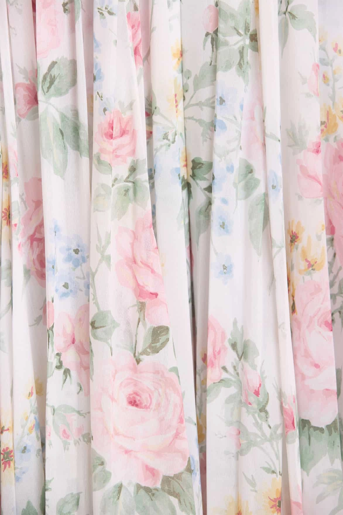 Flowing Lines Eco Friendly Pompadour Garden Chiffon Smocked Ballerina Dress