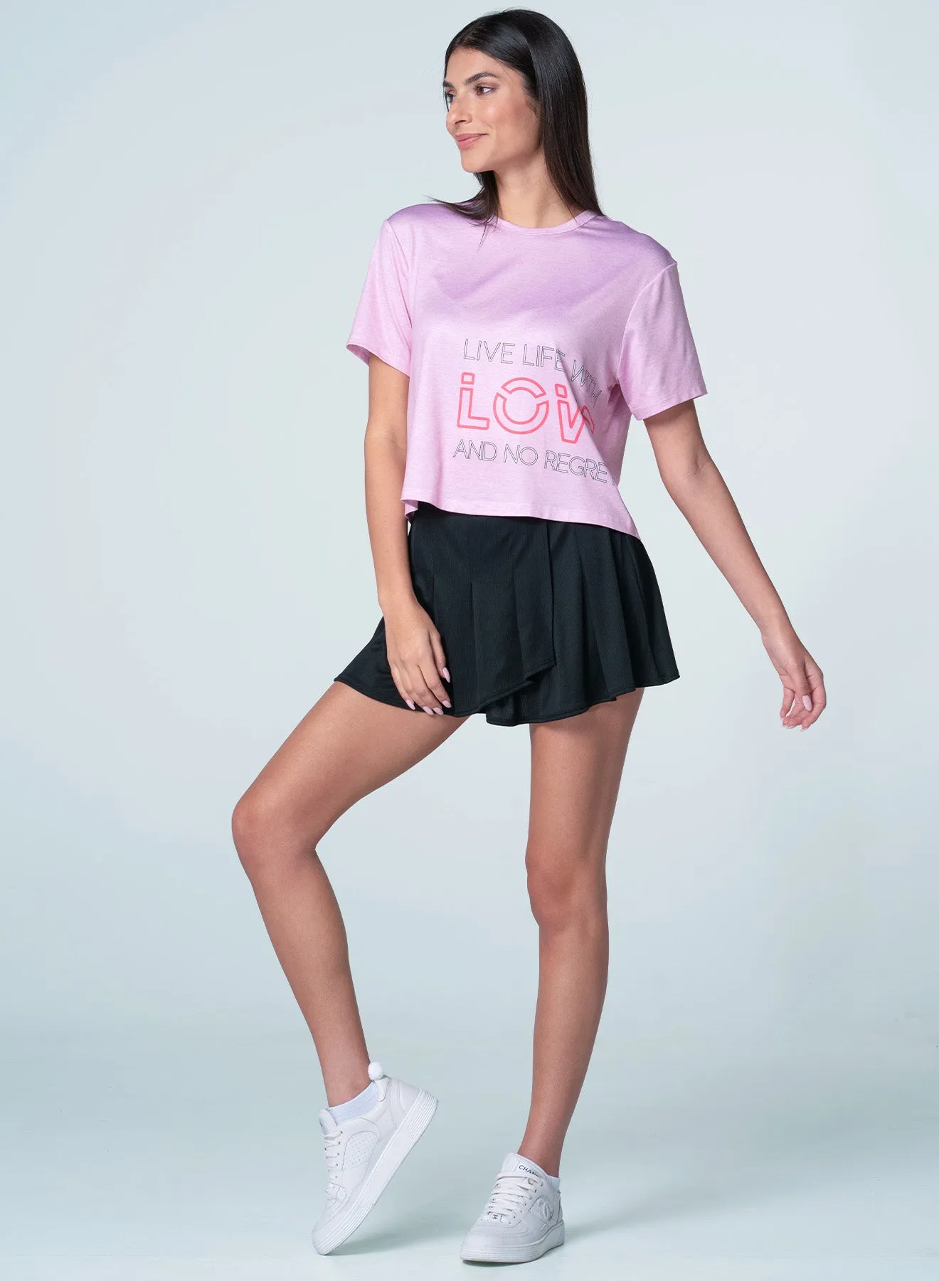 Double Layered Fabric Live Life With Love Short Sleeve