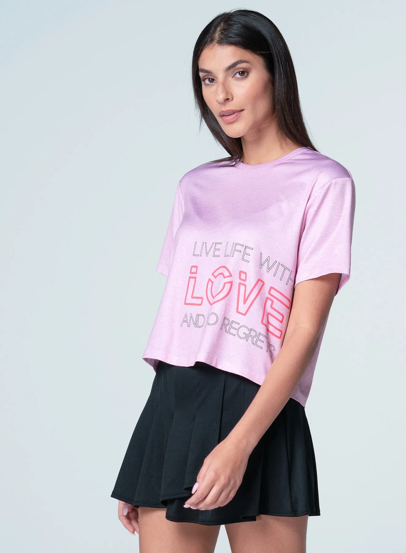 Live Life With Love Short Sleeve TaglessCollars Soft Material