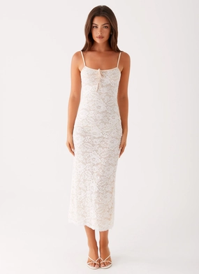 Postcards Lace Midi Dress - Ivory
