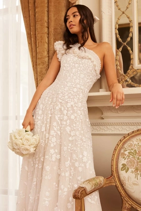 Posy Pirouette One-Shoulder Ankle Gown Mood Casual