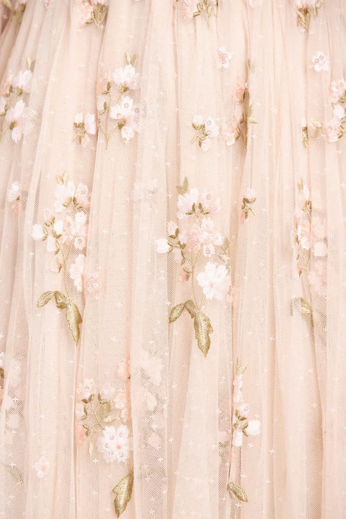 Timeless-Classic Soft and Stylish Posy Round Neck Gown