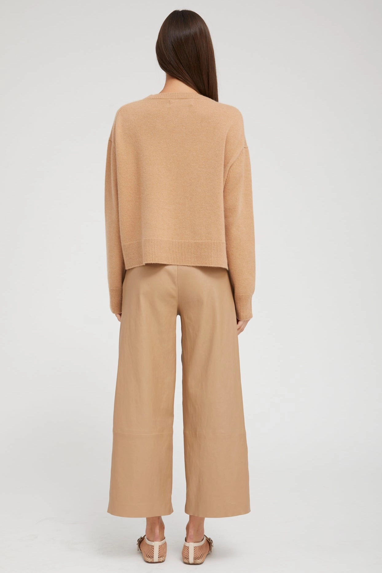 Airflow Vents ButtonFront Praline Cashmere Boxy Sweater