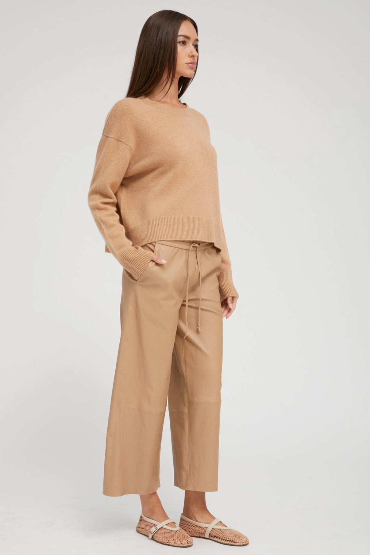 FlexibleSole YarnDyeStripe Praline Cashmere Boxy Sweater