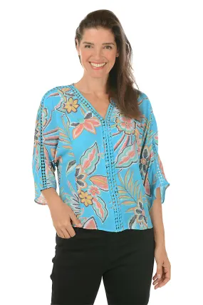 Tropical Diamond Crochet Blouse Laser Cut Edges