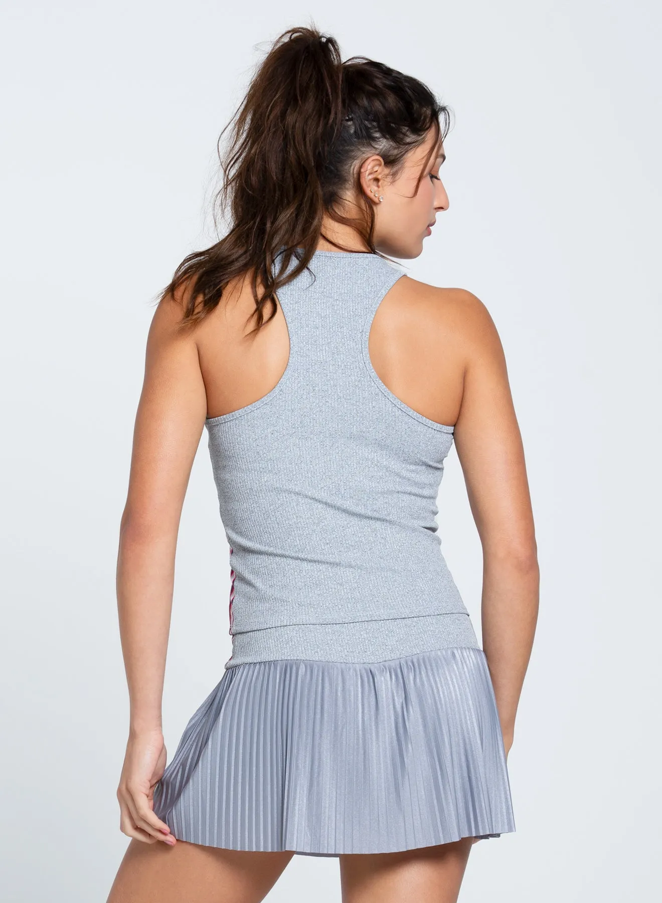 Berry Stripe Rib Tank Simple Cut Modern Design