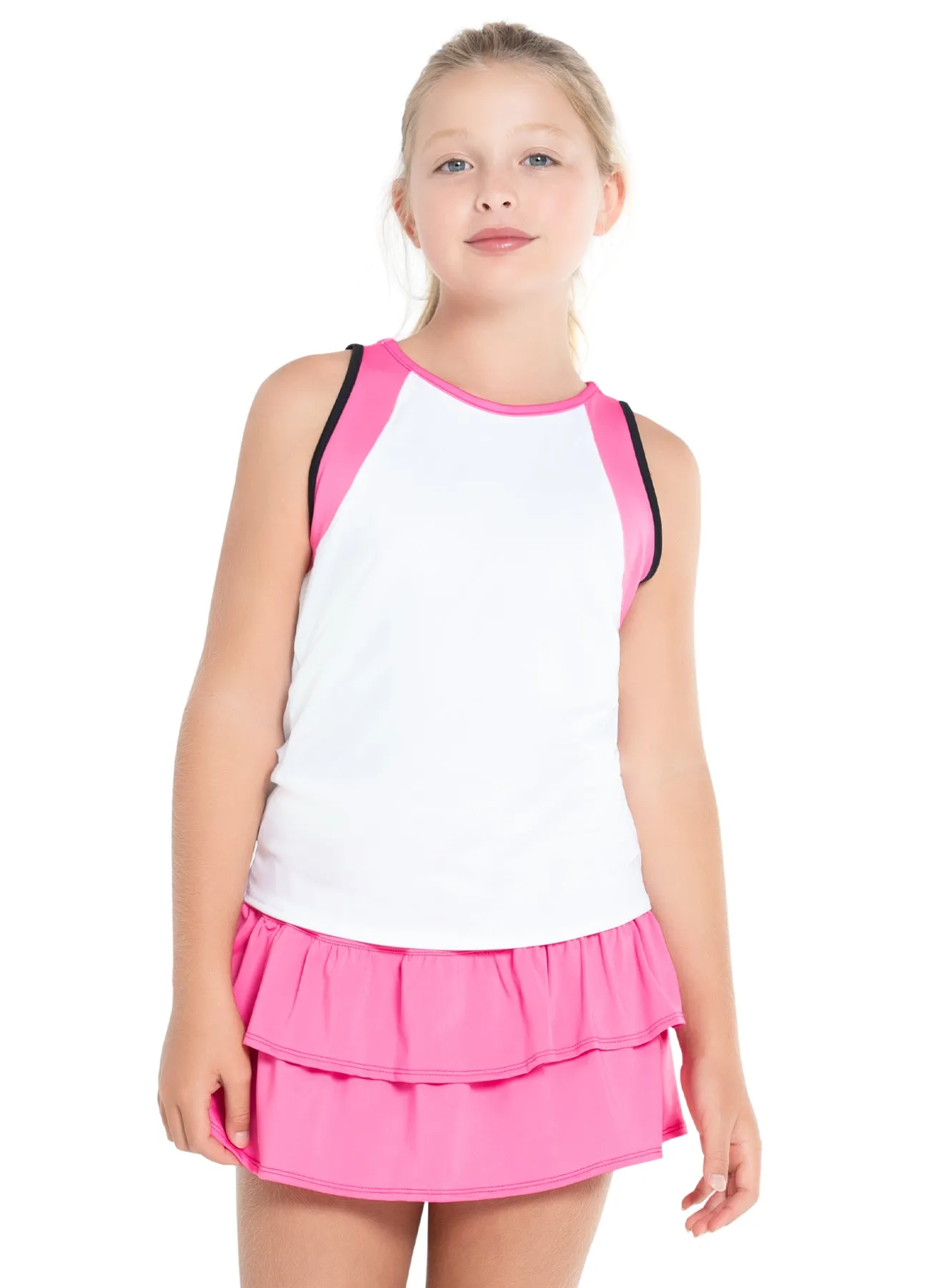 High Neckline Structure Preppy Open Back Tank