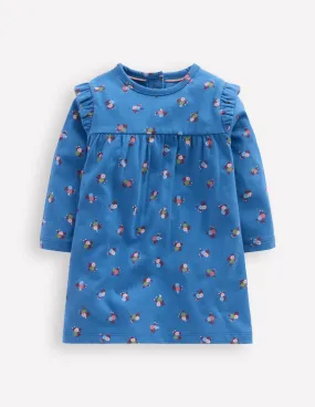 Urban Ready Comfortable Look Printed Jersey Dress-Blue Floral